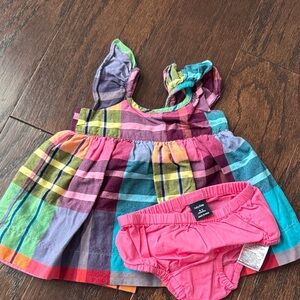 GAP Multicolor Plaid Tank Dress with Pink Bloomers